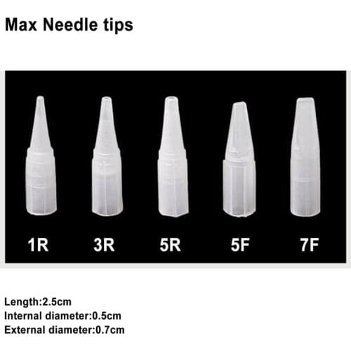 500pcs Permanent Makeup Needle Tips 1R 3R 5R 5F 7F For Permanent Makeup Good Quality Traditional Tattoo Needles Free shipping