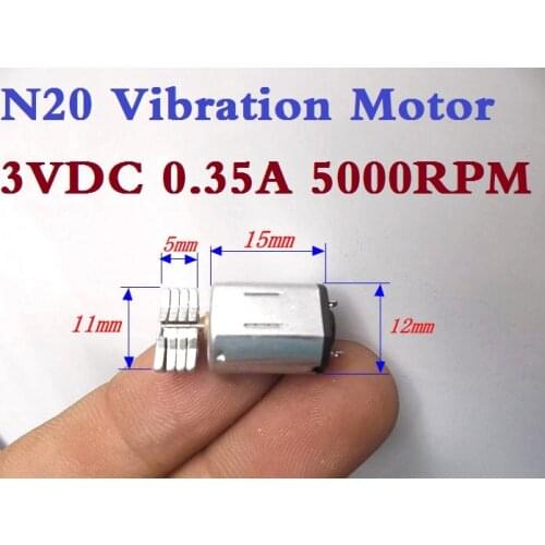 Free Shipping!10PCS N20 Vibration Motor 3VDC 0.35A 5000RPM