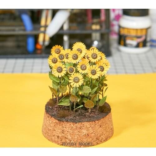 Scene Making Paper Sunflower For Diorama Model Laser And 3D Print Building Kits Assembly Sand Table Model Accessory 1/72