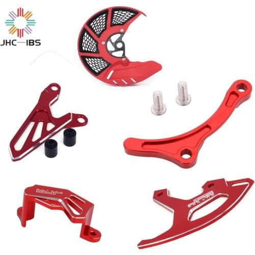 For HONDA CRF250R CRF450R 2010-2016 Motorcycle Front Rear Disc Rotor Cover Engine Case Caliper Guard Protector Sprocket Cover