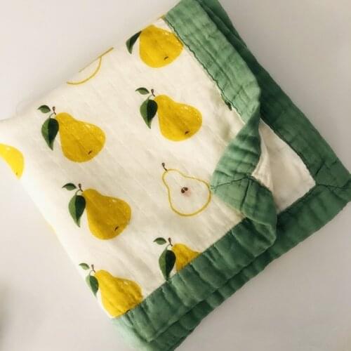 Four-layer Bamboo Cotton Baby Bath Towel Cartoons Childrens Quilt Blanket For Newborns Swaddling Kindergarten Quilt 125*125cm