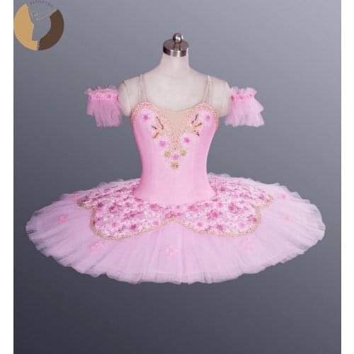 FLTOTURE Adult Ballet Tutu Sleeping Beauty Stage Costumes Pink Ballet Pancak Tutu Child Ballet Performance Tutu Skirt For Sale