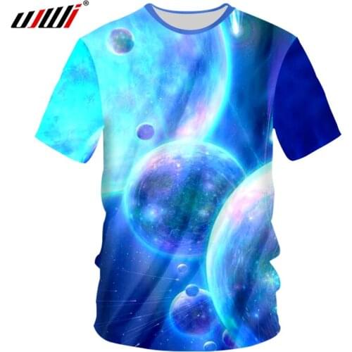 UJWI Space Galaxy T-shirt Men Hot Sale 3d T-shirt Print Stars Sky Planets Tshirts Fashion Brand T Shirt Summer Tops Tees 7xl