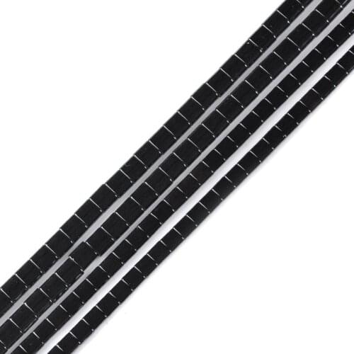 Hematite Square Black Hematite Beads Natural Stone Two holes Beads 5/5.5mm For DIY Jewelry Necklace Bracelet Making accessories