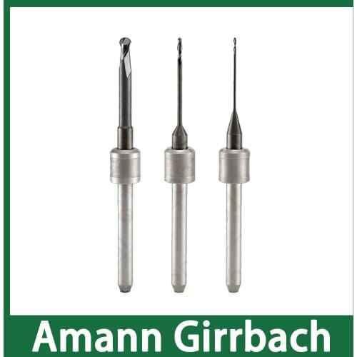 Amann Girrbach End Mill with DLC Coat for Zirconia, Wax 0.6mm, 1.0mm, 2.5mm
