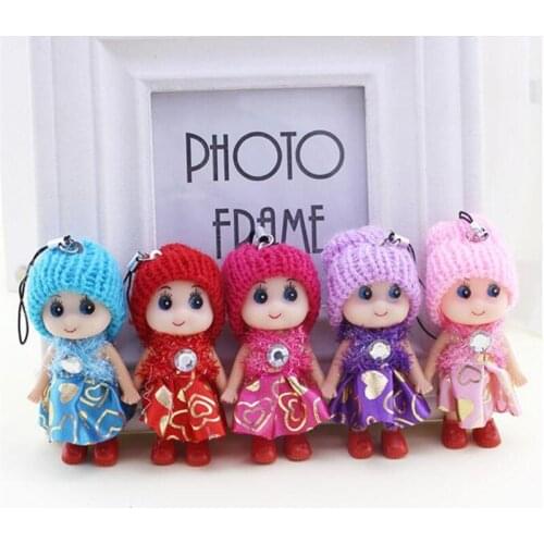 7.8cm Mini Cartoon Keychain Doll Reborn Emulated Dolls Wedding Gift Doll Baking Mold Dolls Birthday Gift for Girl A052 50pcs/lot