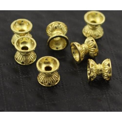 7x7mm 8x9mm Brass Double Side Beads Caps Tassel Caps Quality Gold Silver Plated Metal Spacer Beads Charms DIY Jewelry Making