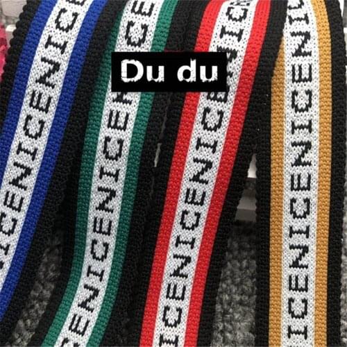 1m Ribbons Garment Accessorie Knitting Jacquard Polyester Slight elasticity Lace Ribbons Pants Side Bags Accessorie DIY