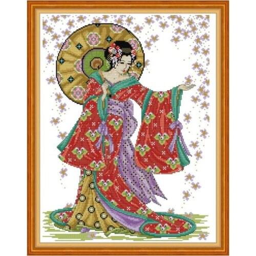 Rain flower 2 cross stitch kit aida 14ct 11ct count print canvas cross stitches needlework embroidery DIY handmade