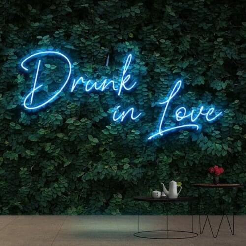 OHANEONK Customize Drunk In Love Neon Sign Personalize LED Neon Signs Light for Wedding Marriage Party Home Decor Bar Store