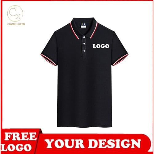 Both men and women can wear 12 colors 2021 new lapel shirt POLO shirt custom LOGO printing DIY brand text