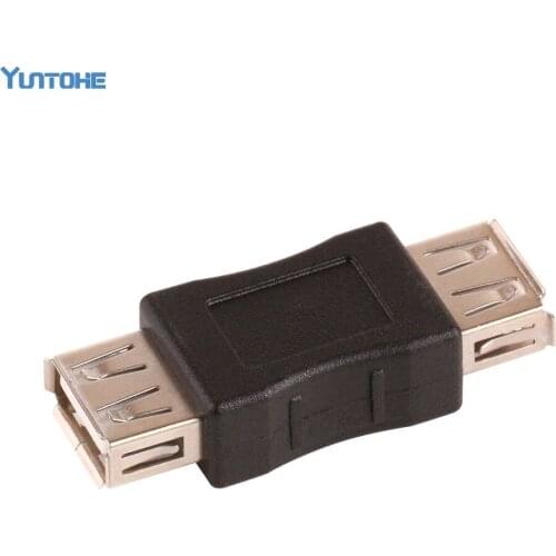Wholesale - Good Quality Black USB A Female To A Female Gender Changer USB 2.0 Adapter Connector 100pcs/lot