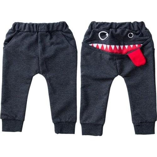 0-4T Toddler Infant Kid Baby Boys Big Mouth Monster Print Pants Bottom Leggings Trousers Cute Clothing