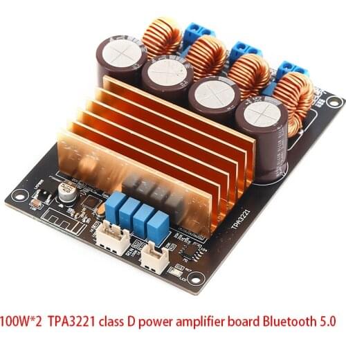 Bluetooth Amplifier Board 100W*2 DC19~30V TPA3221 High-power Amplifier Board Digital Class D Power Amplifier Board Bluetooth 5.0
