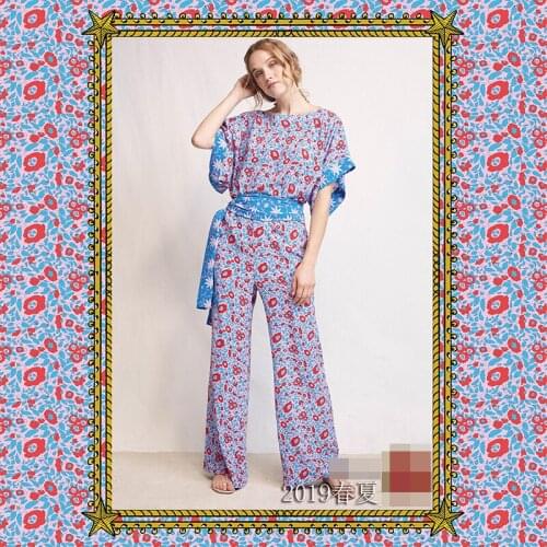 New spring and summer polyester printed fabric dress tops parent-child wear fashion release wholesale pre-sale 145cm wide