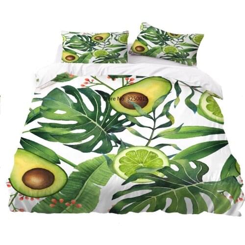 Fruit Quilt Cover Avocado Bedding Set Bed Cover Twin Full Queen King Double Size Girls Home Duvet Cover for Adult Home Textiles