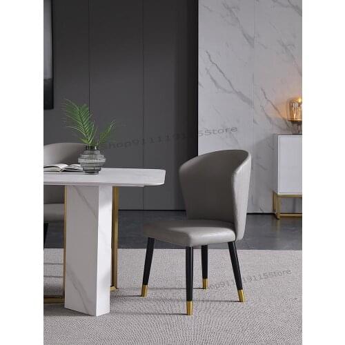 Nordic Luxury Chair Fashion Ins Net Red Simple Leather Chair Household Dining Chair Manicure Dressing Chair Nordic Armchair