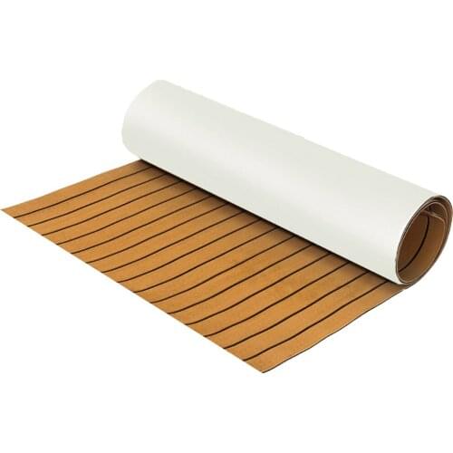 Self Adhesive 600x2400x6mm Teak Decking EVA Foam Marine Flooring Faux Boat Strong Toughness Good Shockproof