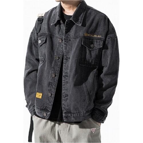 Blue Denim Pockets Jacket Spring and Autumn Japanese Denim Jacket Male Korean Version Trend Student Wild Loose Overalls Coat