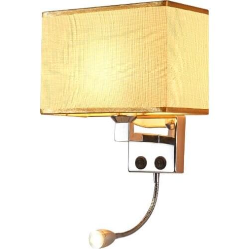 Modern Nordic Bedside wall light Simple bedroom lamp USB charging Led E27 bulb Cloth art Iron White Black Indoor light fixture