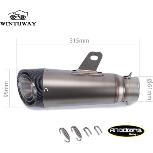 WINTUWAY Motorcycle Exhaust Systems Stainless Steel Anti-carbon Head Exhaust Pipe Motorcycle Exhaust Pipe 51mm B-EP166-1-61
