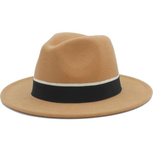 2017 Fashion Women Men Wool Fedora Hat With Wide Brim Winter Autumn Chapeu Feminino Cloche Hat Lady Jazz Church Sombrero Caps