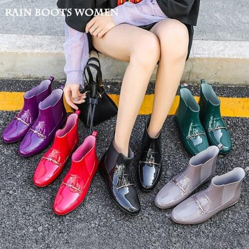 Rain boots women fashion low-top rain boots women non-slip low-top water shoes water boots short rain boots rubber shoes