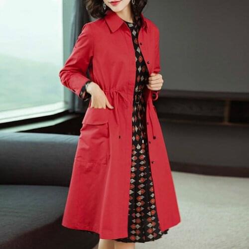 Brand new Runway Fashion 2020 Fall /Autumn Women Casual Simple Solid Embroidery Trench coat with belt casaco feminino