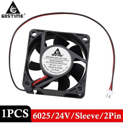 1PCS Gdstime DC 24V 2P 60mm 60 x 60 x 25mm 6cm 6025s Brushless Heatsink Cooling Fan