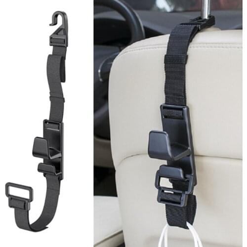 1 Piece Universal Car Seat Back Hook Adjustable Auto Fastener Clip Grocery Bag Hanger Holder Car Headrest Hanger