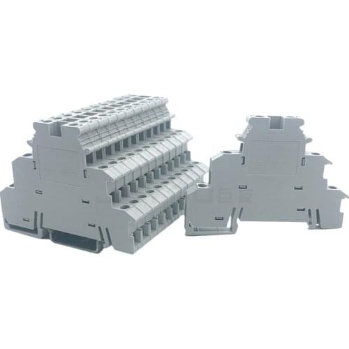10pcs Phoenix Type DIKD1.5 24-12AWG Din Rail Wiring Connector for sensor 3-layer Modular Modular Terminal Blocks DIKD-1.5