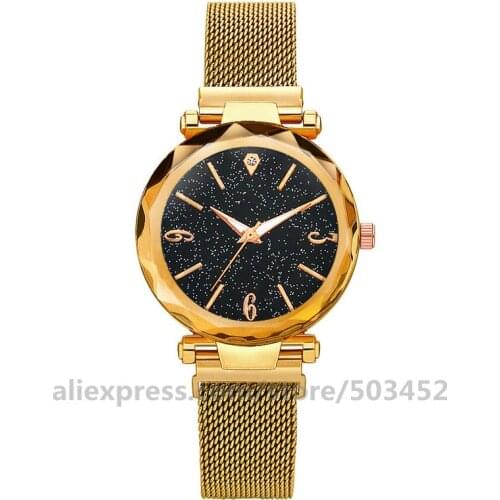 100pcs/lot 8691 No Logo Luminous Womens Watch Wholesale Fashion Woman Watch Magnetic Clock Starry Sky Ladies Watches