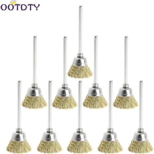 18mm Brass Wire Wheel Brushes For Grinder Rotary Tool 10pcs Dremel Accessories