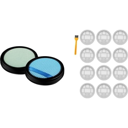 2 Set Vacuum Cleaner Parts: 1 Set Washable Hepa Filter Clean Brush & 1 Set Washable HEPA Filters