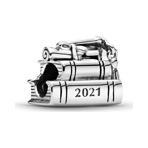 2021 new 925 Sterling Silver Graduation Books Charms Beads Fit Original Pandora Charms Bracelet S925 Jewelry Gift