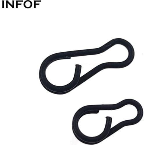INFOF 50PCS Fast Snap Swivels Carp Fishing Accessories Multi Clips Matte Black Fishing Connector Lure Hook Swivel