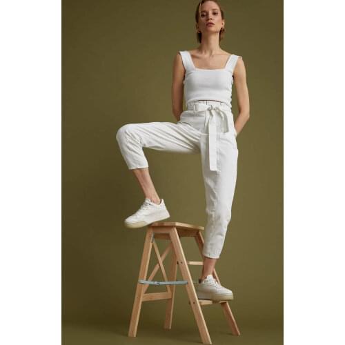 DeFacto Spring Woman Pants & Bottoms Relax Fit Jogger Trousers Paperbag Streetwear Female Fashion-U0742AZ21SP