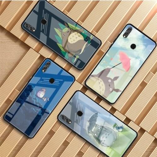 My Neighbor Totoro Tempered Glass Phone Case For Huawei P20 P30 P40 P40 Lite Pro Psmart Mate 20 30 Cover Shell