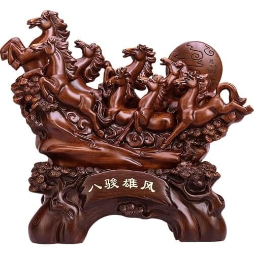 Eight Horses Decorations Office Home Tv Cabinet Wine Resin Crafts Creative Opening Gifts Figurines Miniatures Ornaments