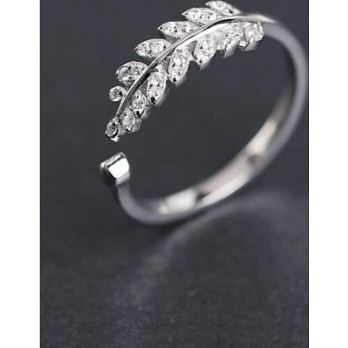 Hot Sale Charming Romantic Leaf Rings for Women Men Jewelry Adjustable Size Rings Christmas Gift Dropship 2021