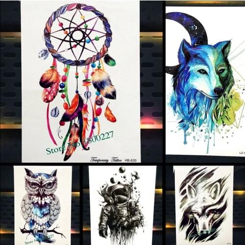 Hot Dreamcatcher Temporary Tattoo Sleeve Men Women Body Art Sticker Dream Catcher Feather Decals Waterproof Arm Tattoo Stickers