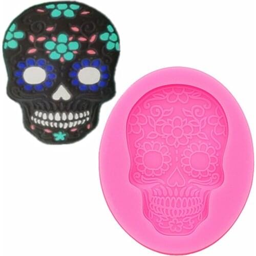 Cake Decorating Tools New Skull Bone Mask Fold Sugar Cake Mold Handmade Chocolate Dessert Decoration Diy Kitchen Baking Tools
