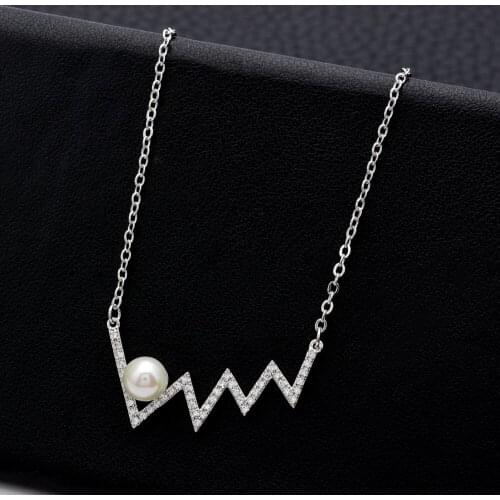 The exquisite pearl zircon pendant,Women/girls' wave fashion jewelry gifts D-017