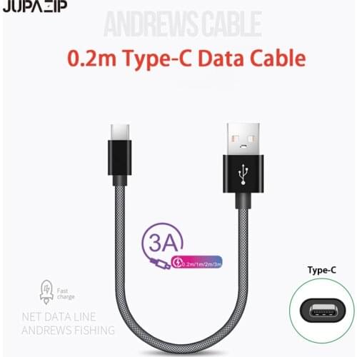 20cm USB to Type C Short Charge Mobile Power Cable 3A Fast Charging For Samsung S21 20 S9 8 Note8 9 Huawei Xiaomi 8seOpp Vivo