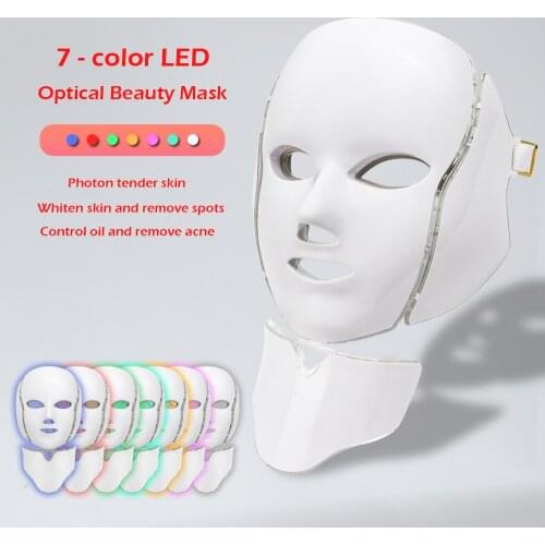 LED Facial Mask Light Skin Care 7 Colors Beauty Therapy Photon Rejuvenation Wrinkle Acne Removal Face Neck Beauty Spa Instrument