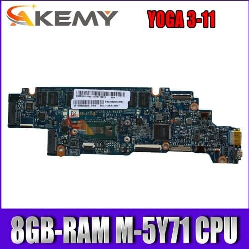 Akemy AIZY0 LA-B921P Laptop Motherboard For Lenovo YOGA 3-11 Original Mainboard 8GB-RAM M-5Y71 CPU