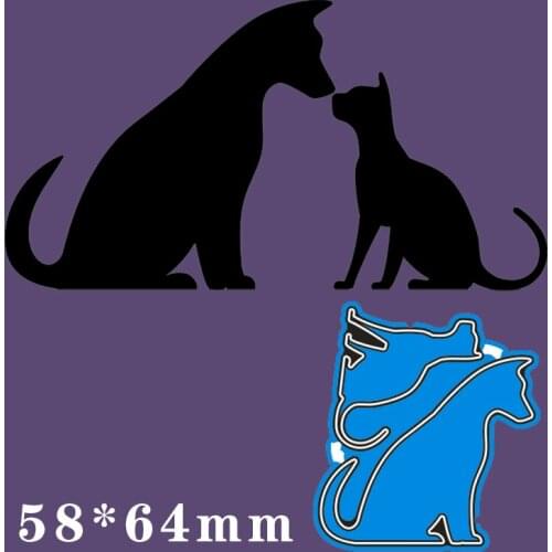 58*64mm 2pcs lovely dogs New Metal Cutting Dies Scrapbook paper decoration template Embossing DIY Paper Card Craft