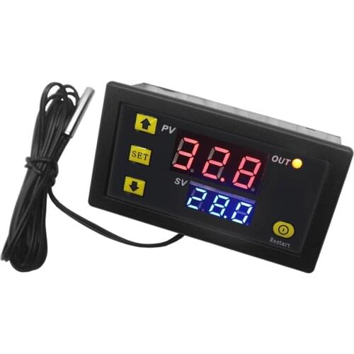 Mini Digital Temperature Controller LED Display Thermostat Regulator AC110V-220V 20A Temperature Control Switch Sensor Meter