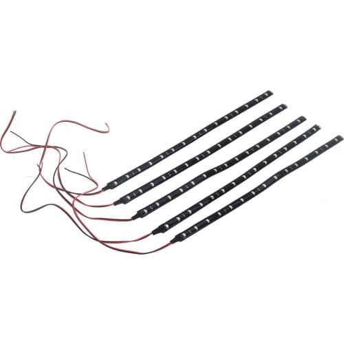 New Style 5 x 30 CM Waterproof Strip Band 15 LED 3528 SMD Cold White DC12V Auto