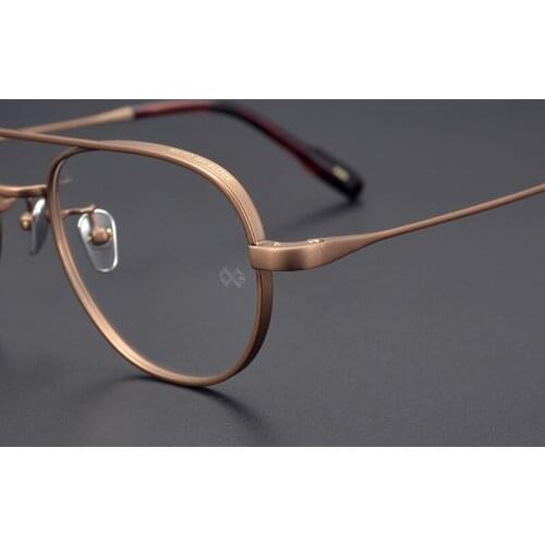 Vintage Wide Oval Pilot Style Optical Titanium Eyeglass Frame OG Key Double Bridges Design Original Quality Women Man Eyeglasses